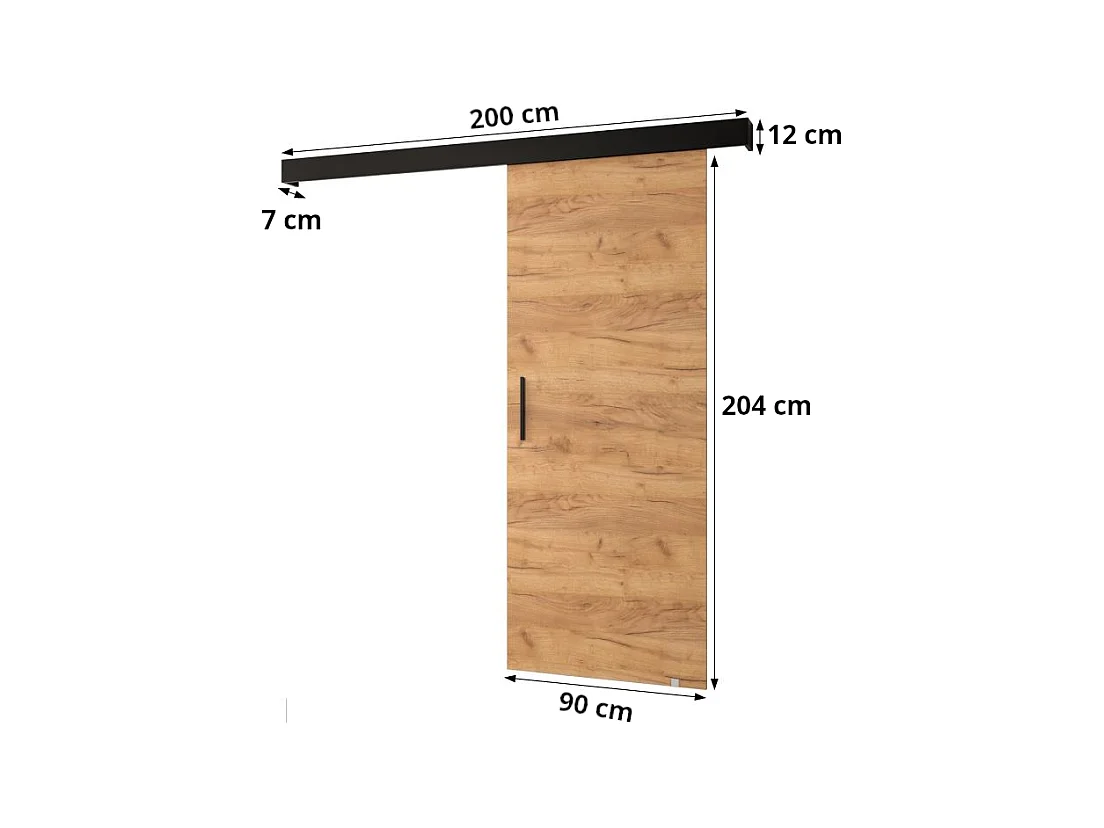 Portes coulissantes Salwador I 90x204 cm (Blanc / Noir / Argent)