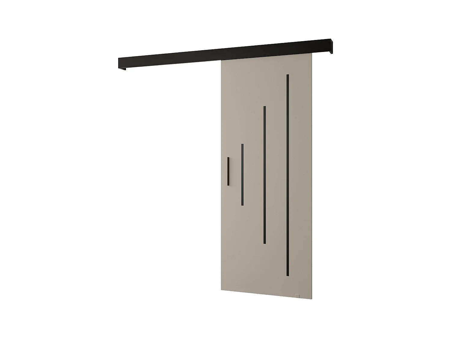 Schiebetür Salwador Y 80x204 cm (Kaschmir / Schwarz / Schwarz)
