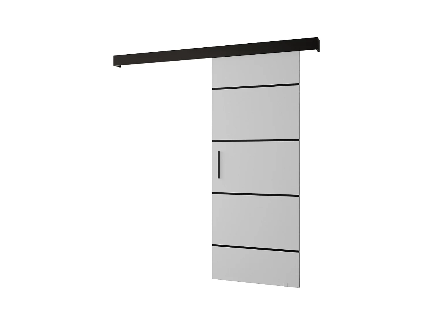 Portes coulissantes Salwador IV 70x204 cm (Blanc / Noir / Noir)