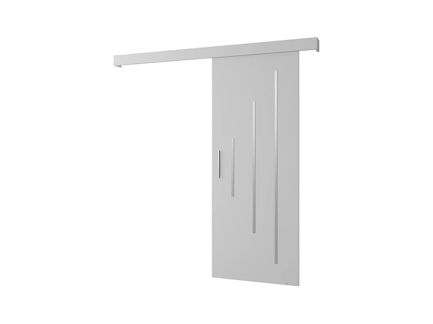 Portes coulissantes Salwador Y 80x204 cm (Blanc / Blanc / Argent)