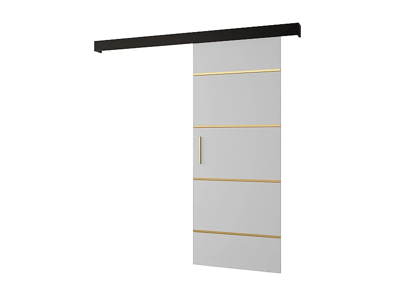 Schiebetür Salwador IV 80x204 cm (Weiß / Schwarz / Gold)