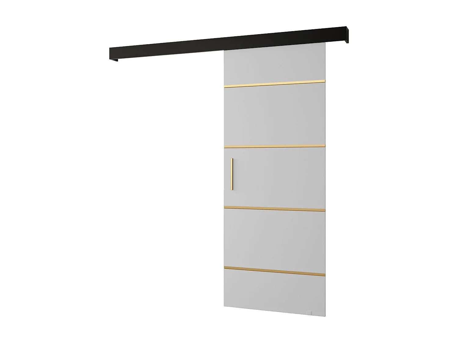 Schiebetür Salwador IV 80x204 cm (Weiß / Schwarz / Gold)