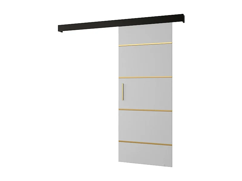 Schiebetür Salwador IV 70x204 cm (Weiß / Schwarz / Gold)