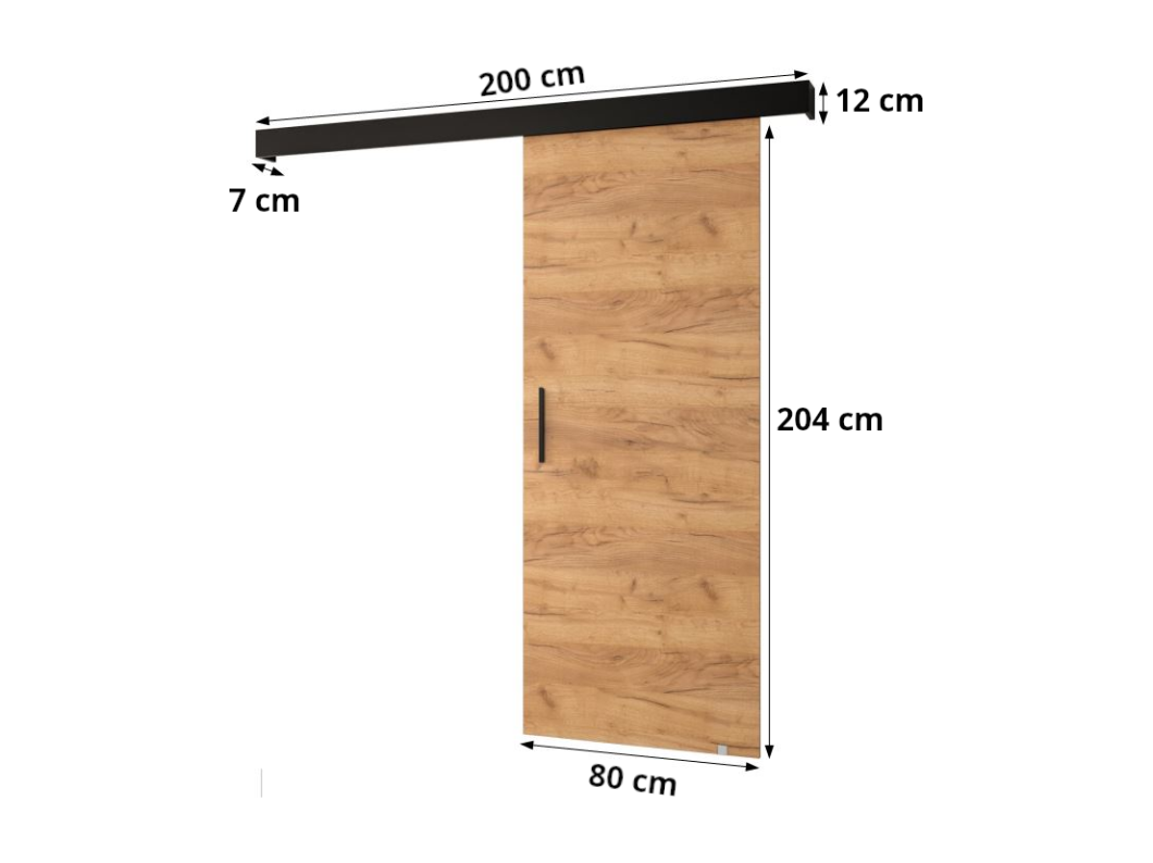 Schuifdeuren Salwador I 80x204 cm (Casjmier / Zwart / Zwart)