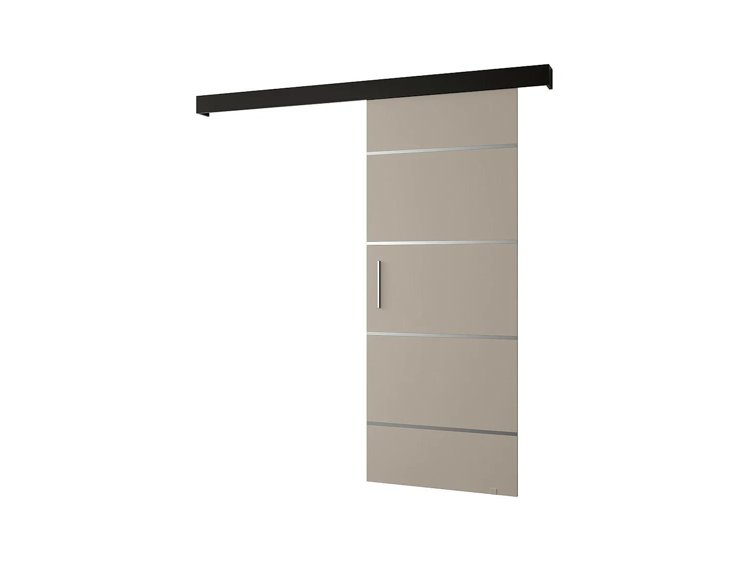 Schiebetür Salwador IV 90x204 cm (Kaschmir / Schwarz / Silber)