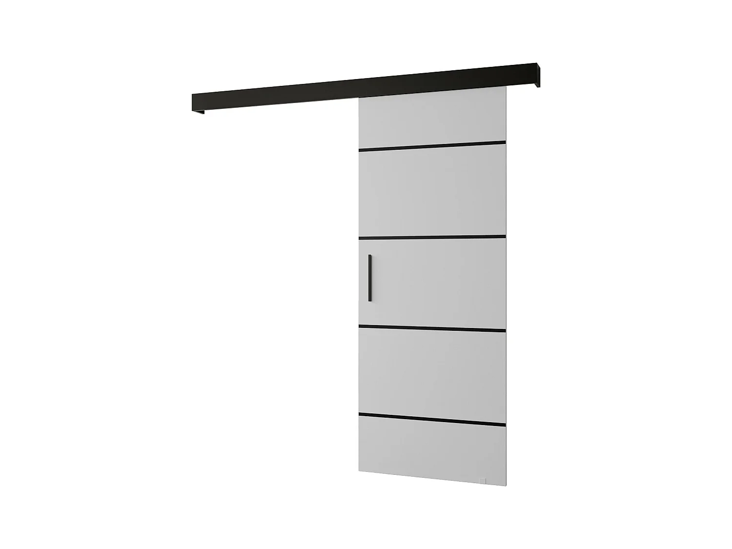 Schiebetür Salwador IV 90x204 cm (Weiß / Schwarz / Schwarz)
