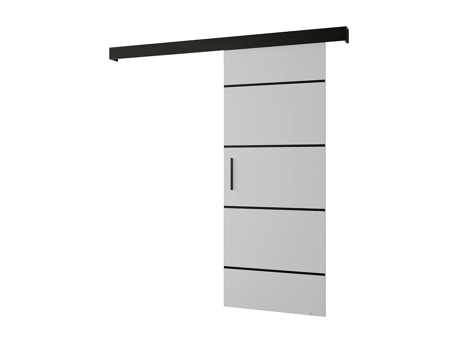 Portes coulissantes Salwador IV 90x204 cm (Blanc / Noir / Noir)