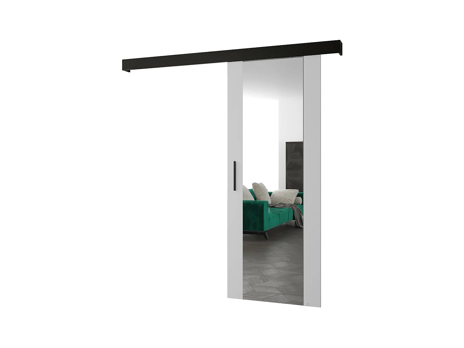 Schuifdeuren Salwador II 80x204 cm (Wit / Zwart / Zwart)