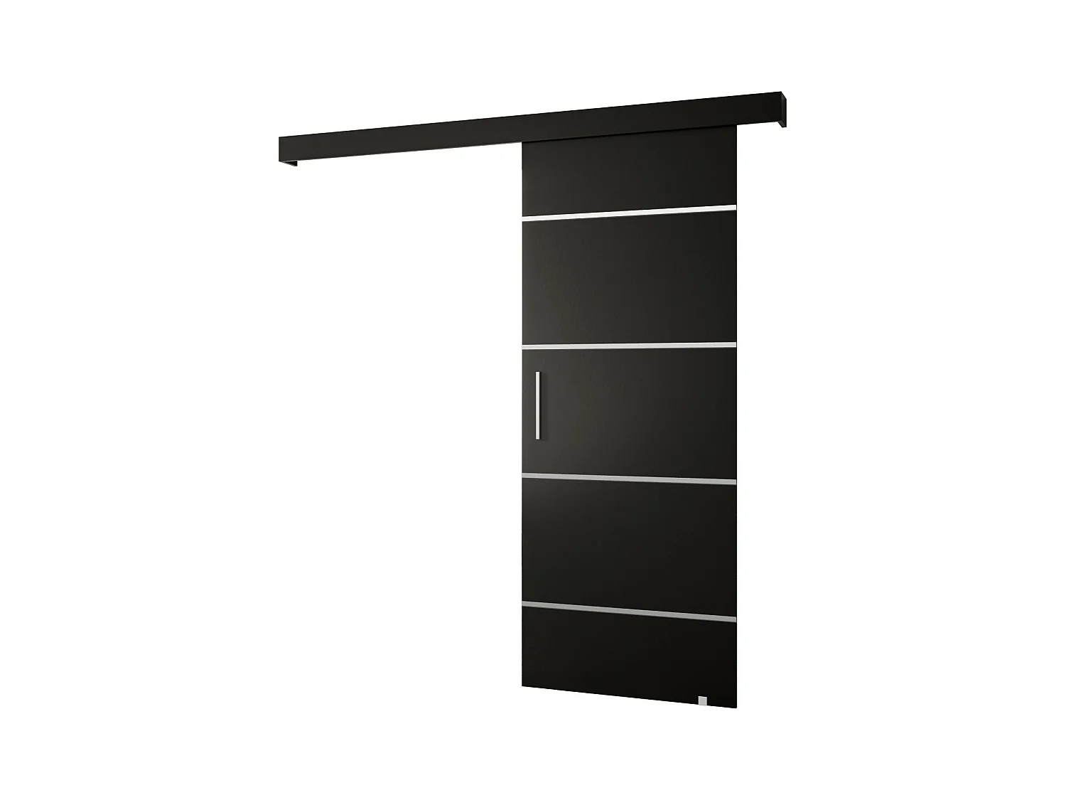 Portes coulissantes Salwador IV 90x204 cm (Noir / Noir / Argent)