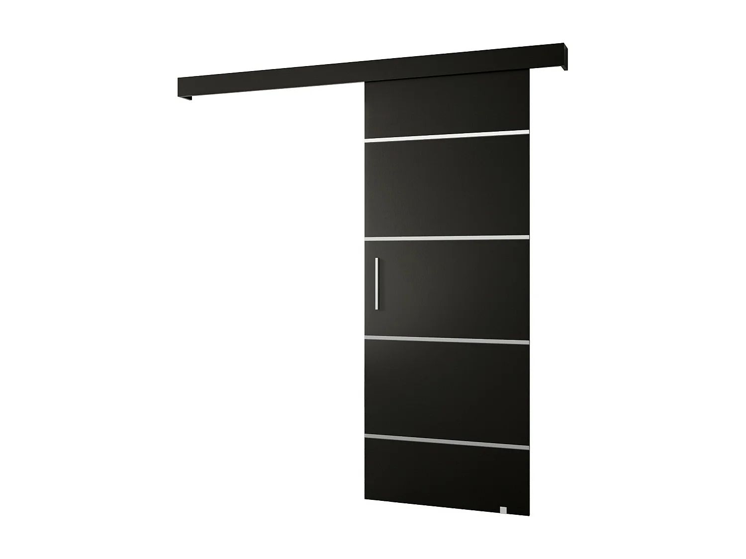 Portes coulissantes Salwador IV 90x204 cm (Noir / Noir / Argent)