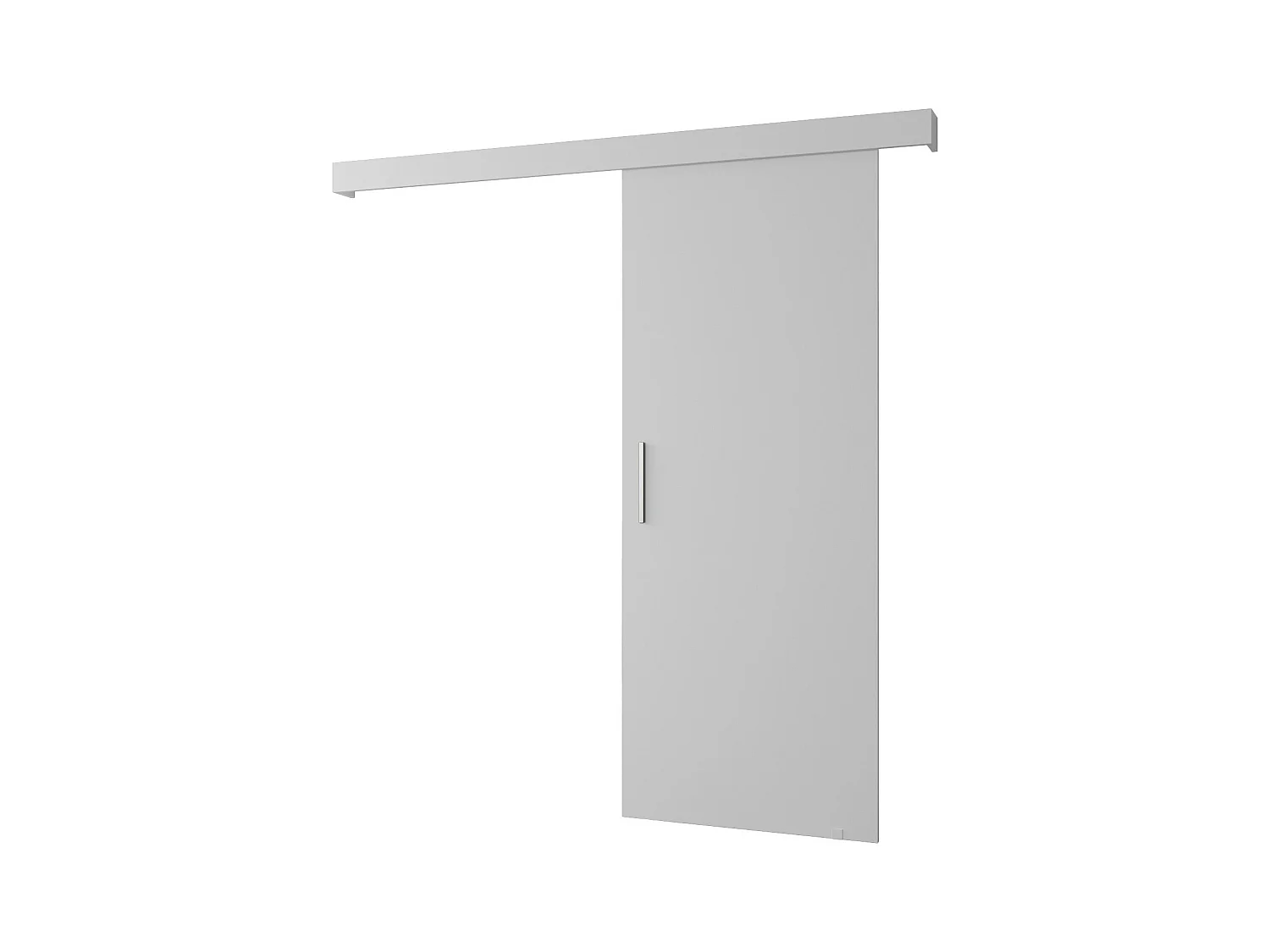 Schiebetür Salwador I 80x204 cm (Weiß / Weiß / Silber)