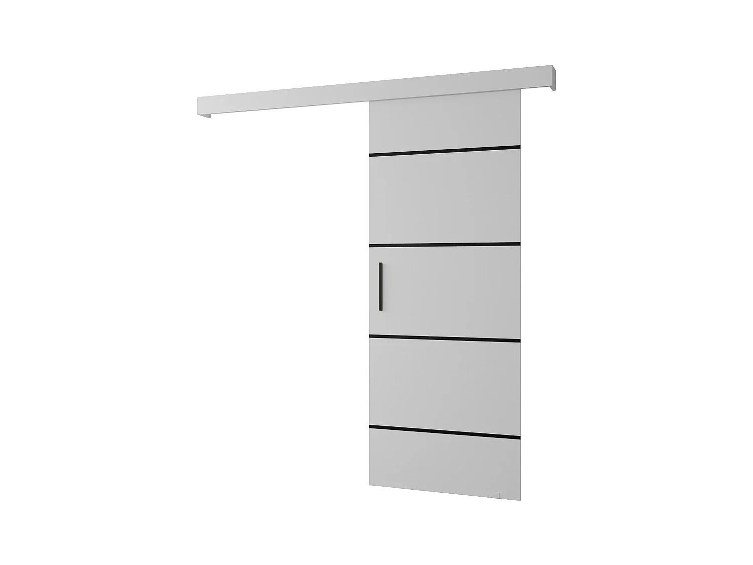 Schiebetür Salwador IV 80x204 cm (Weiß / Weiß / Schwarz)