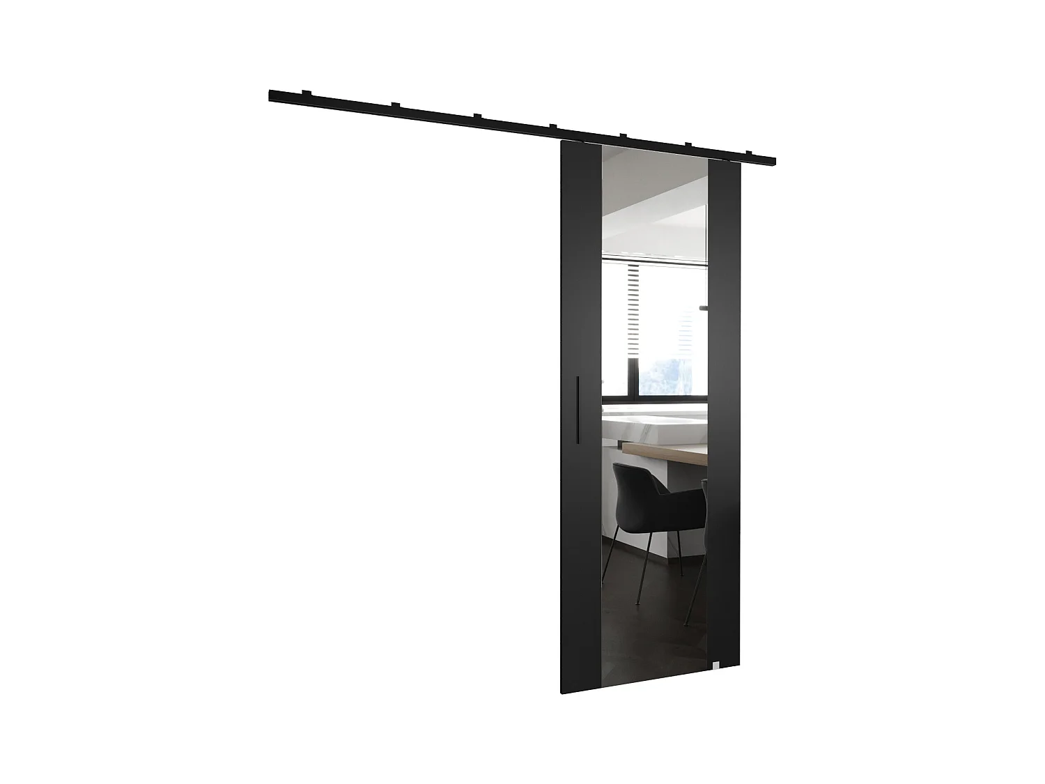 Schiebetür Zonda II 90x204 cm (Schwarz)