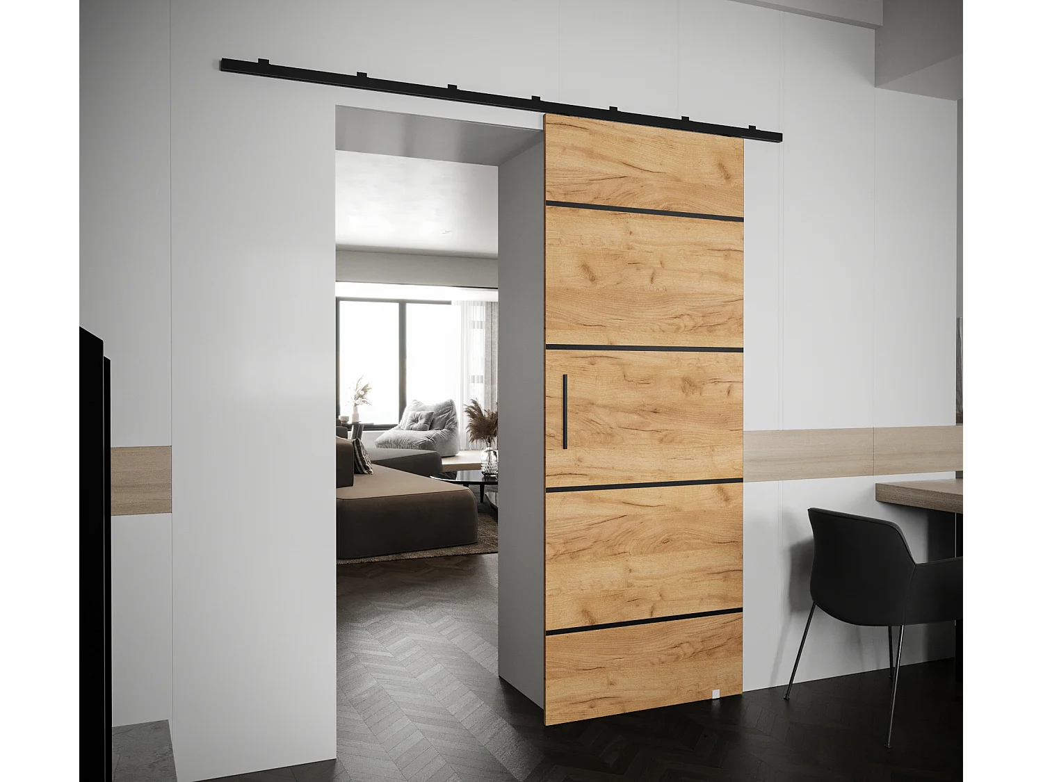 Schuifdeuren Zonda IV 90x204 cm (Eiken Kraft)