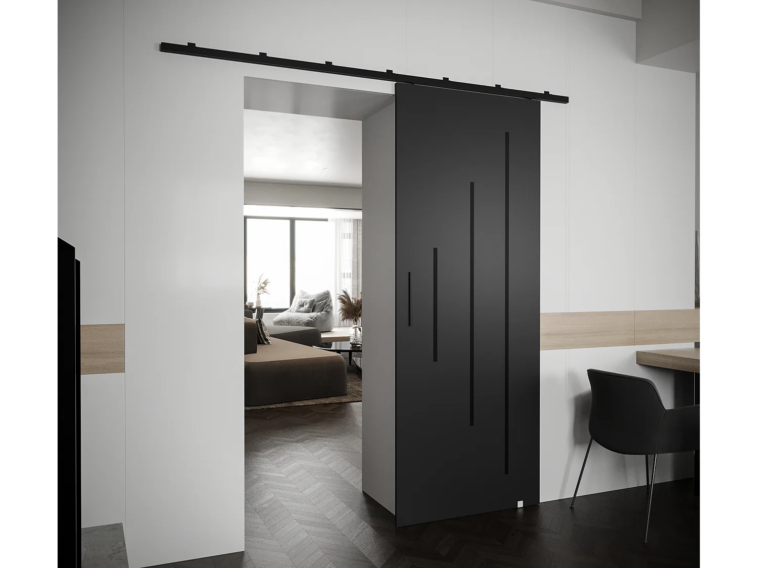 Portes coulissantes Zonda Y 80x204 cm (Noir)
