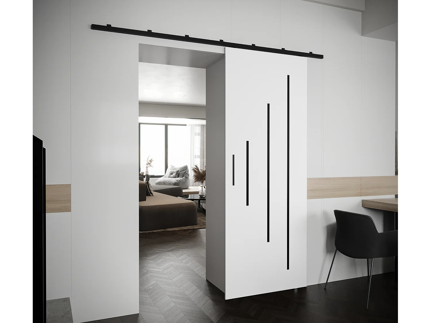 Portes coulissantes Zonda Y 80x204 cm (Blanc)