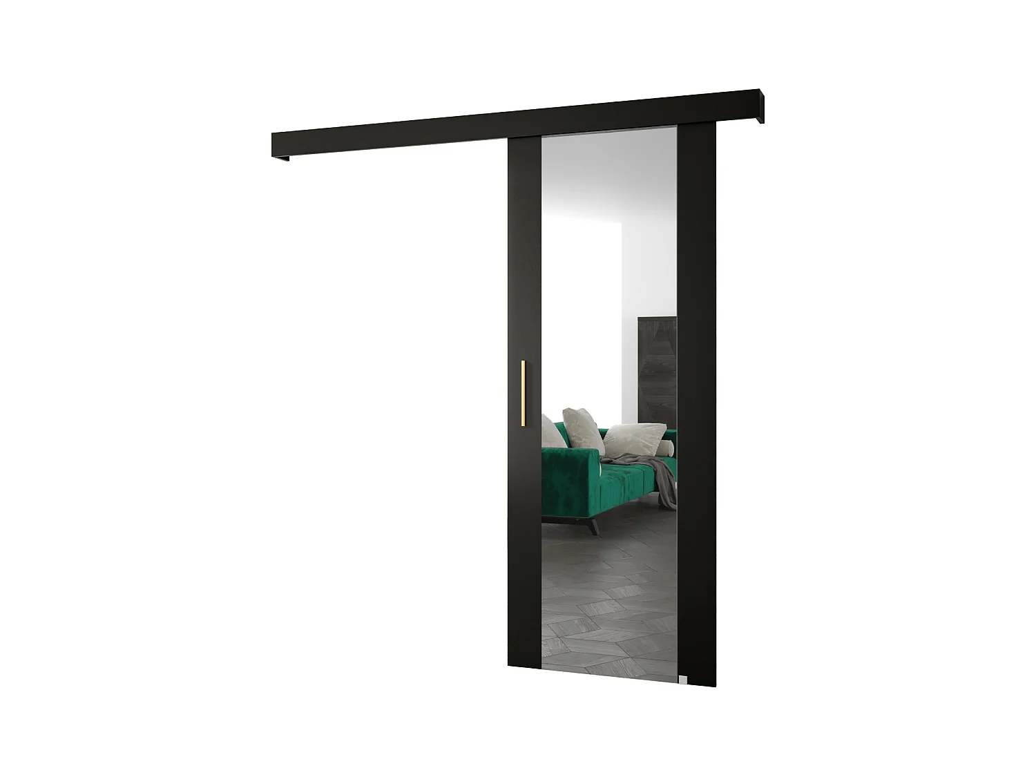 Portes coulissantes Salwador II 70x204 cm (Noir / Noir / Or)