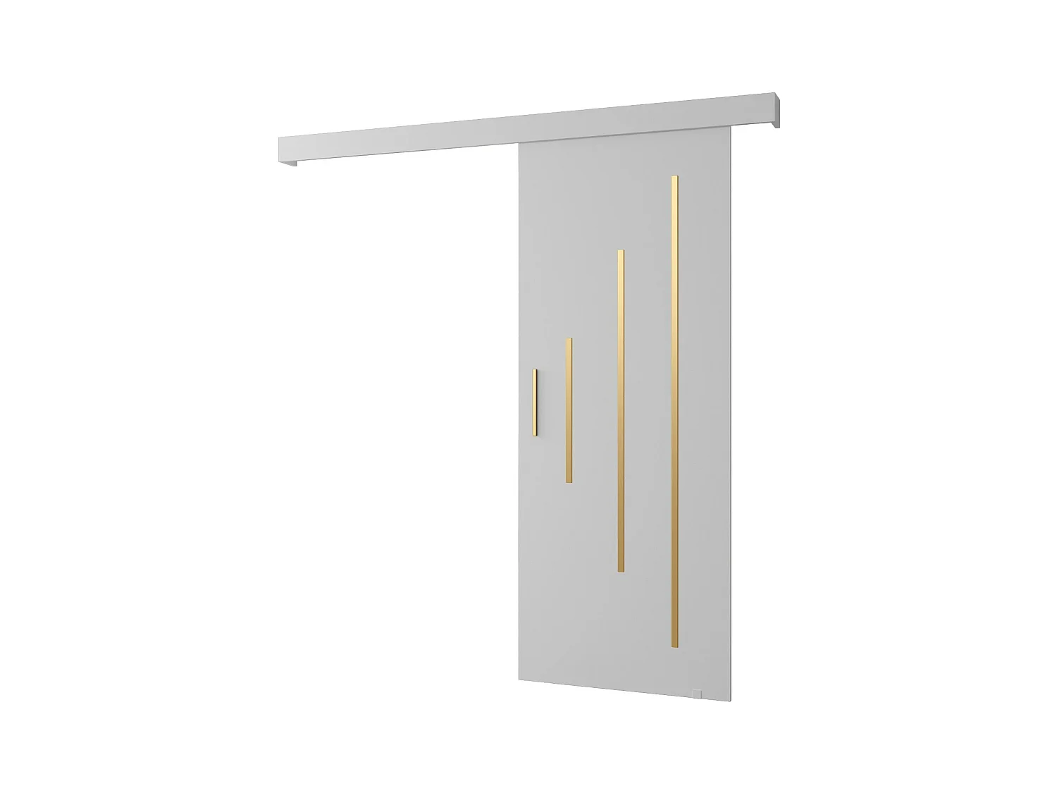 Schiebetür Salwador Y 70x204 cm (Weiß / Weiß / Gold)