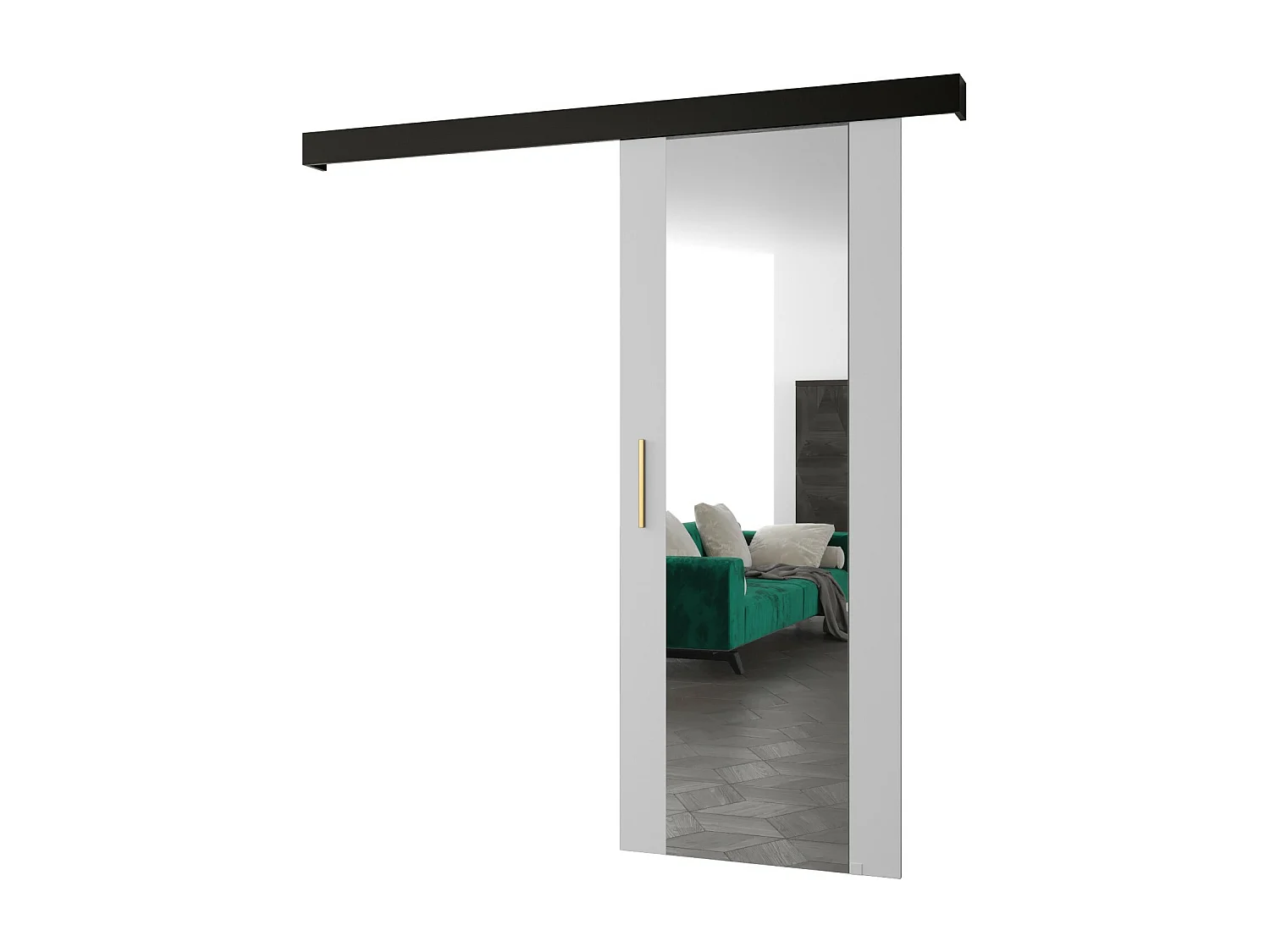 Portes coulissantes Salwador II 70x204 cm (Blanc / Noir / Or)