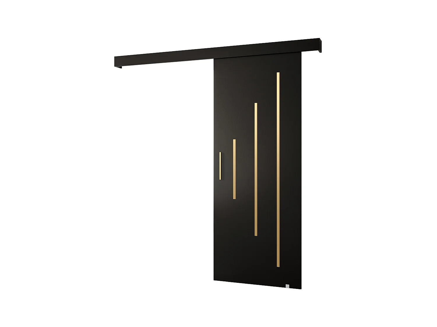Schiebetür Salwador Y 70x204 cm (Schwarz / Schwarz / Gold)