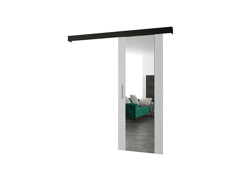 Schiebetür Salwador II 70x204 cm (Weiß / Schwarz / Silber)