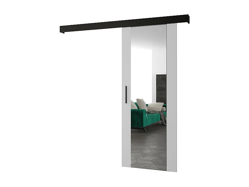 Schiebetür Salwador II 70x204 cm (Weiß / Schwarz / Schwarz)