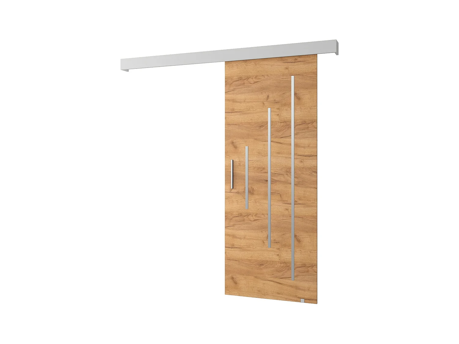 Schiebetür Salwador Y 70x204 cm (Kraft Eiche / Weiß / Silber)