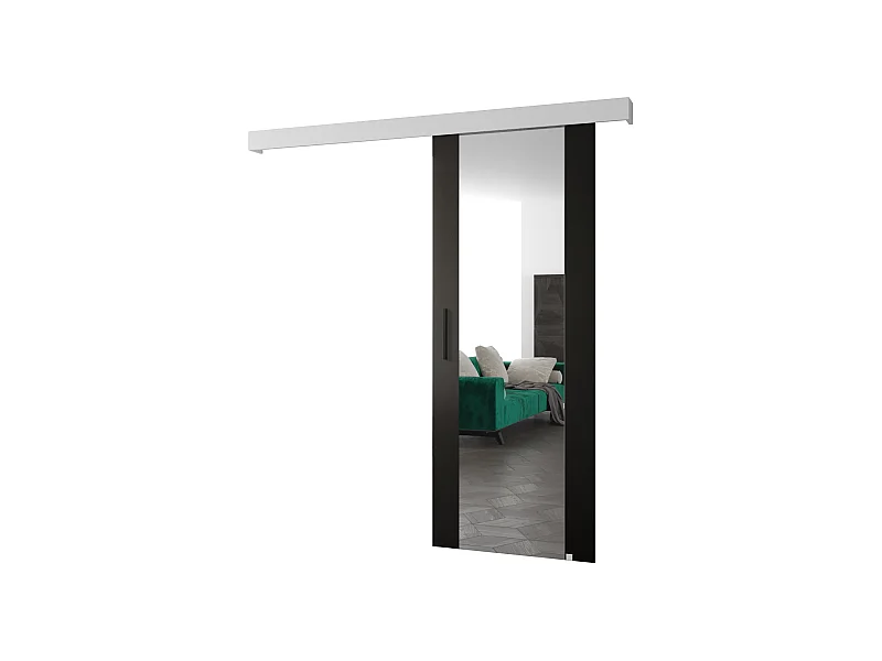 Schiebetür Salwador II 90x204 cm (Schwarz / Weiß / Schwarz)