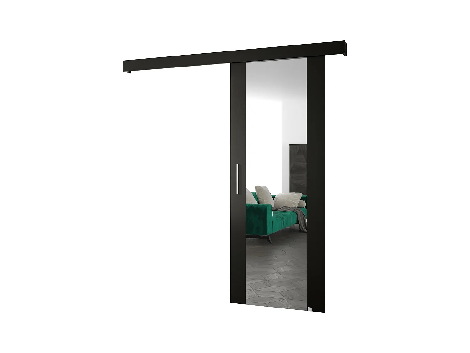 Portes coulissantes Salwador II 70x204 cm (Noir / Noir / Argent)