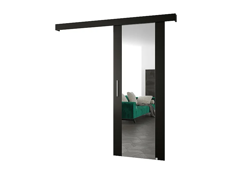 Schiebetür Salwador II 70x204 cm (Schwarz / Schwarz / Silber)
