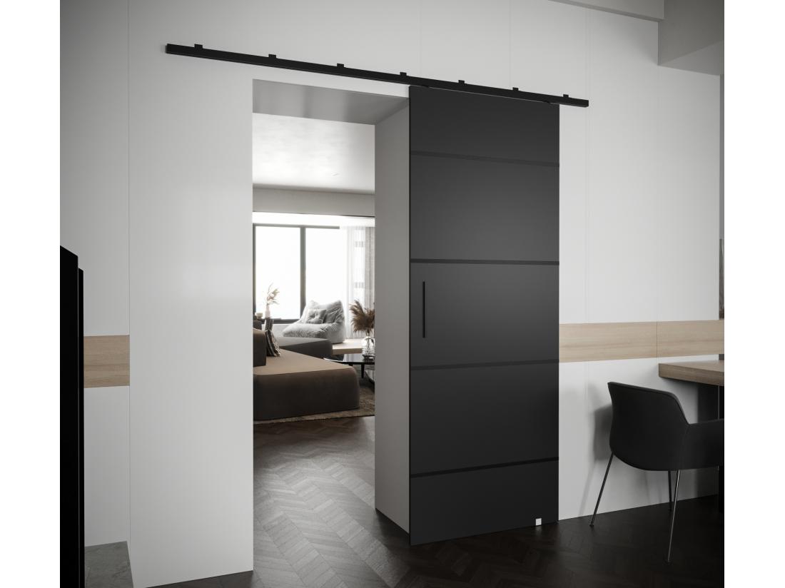 vente unique Portes coulissantes Zonda IV 80x204 cm (Noir)