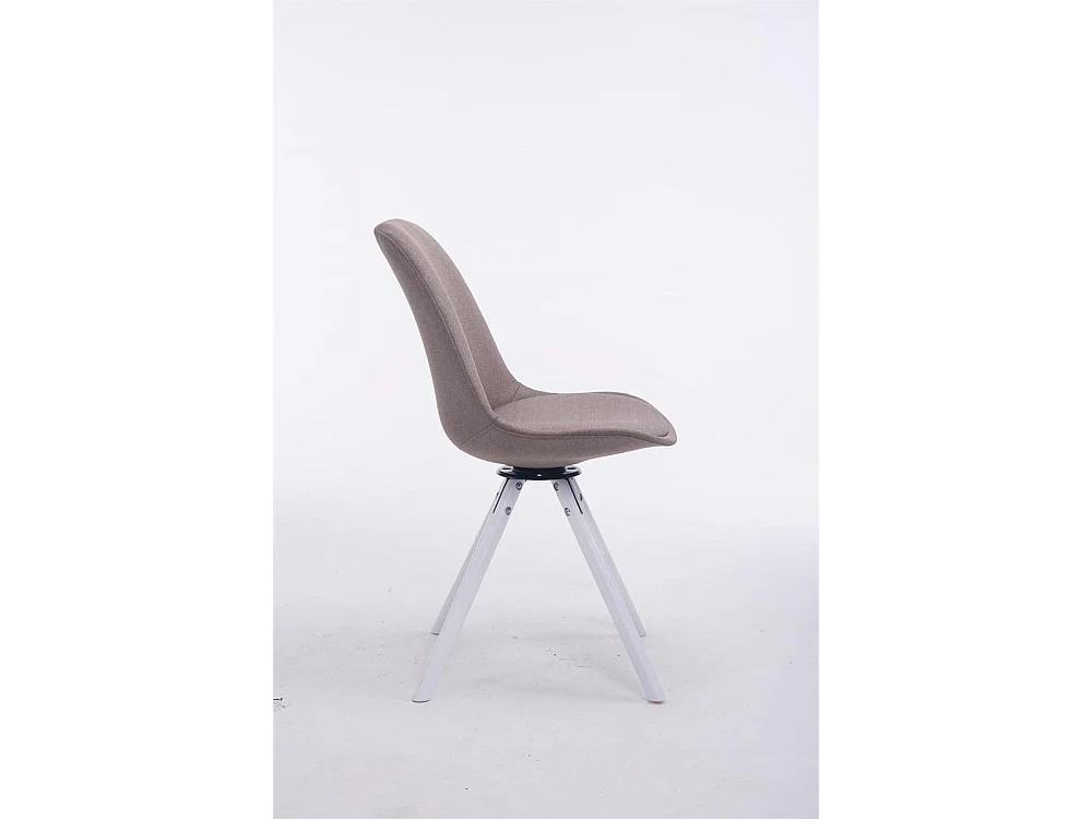 Chaise de conférence - Tissu & Blanc - Taupe - Troyes