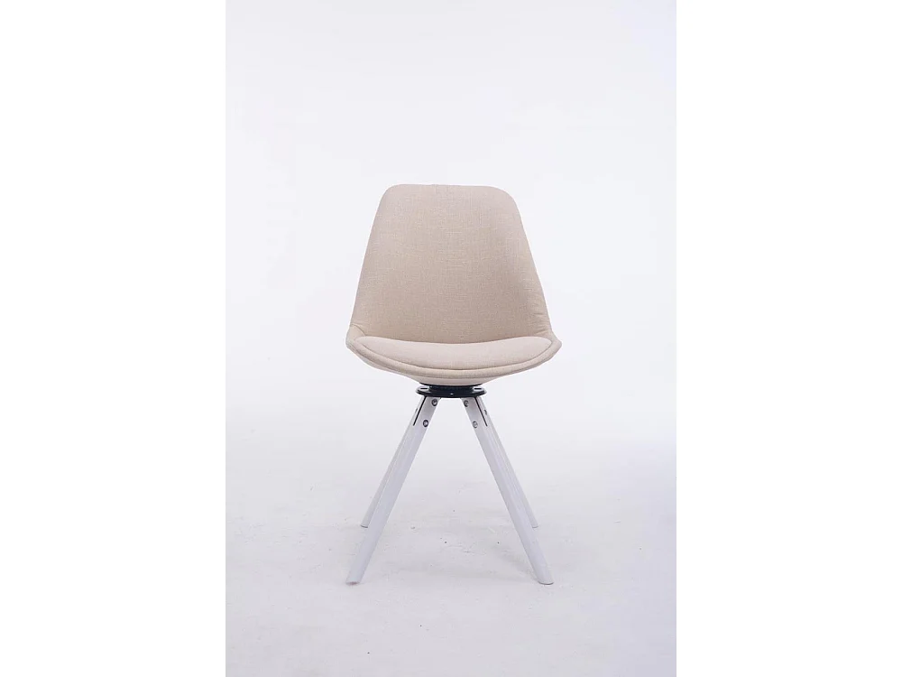 Chaise de conférence - Tissu & Blanc - Crème - Troyes