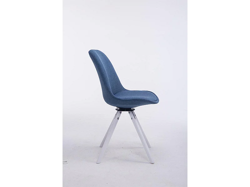 Chaise de conférence - Tissu & Blanc - Bleu - Troyes