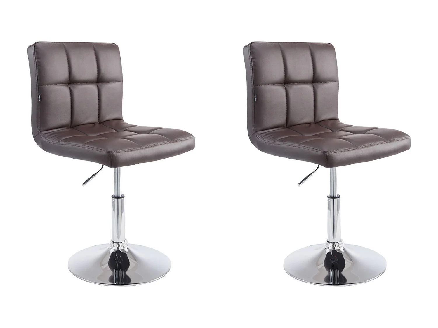 Set van 2  Draaibare fauteuil - Kunstleer & wit - bruin - Palma V2