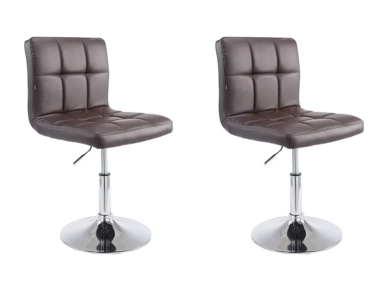 Set van 2  Draaibare fauteuil - Kunstleer & wit - bruin - Palma V2