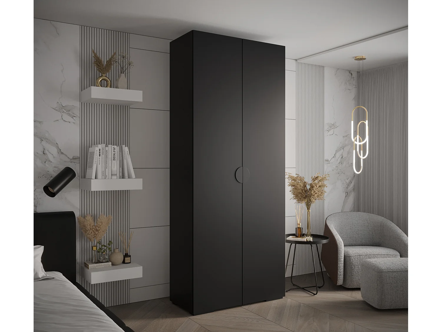 SCHWEBETÜRENSCHRANK INOVA 4 236,7/100/47 (Schwarz/Schwarz)