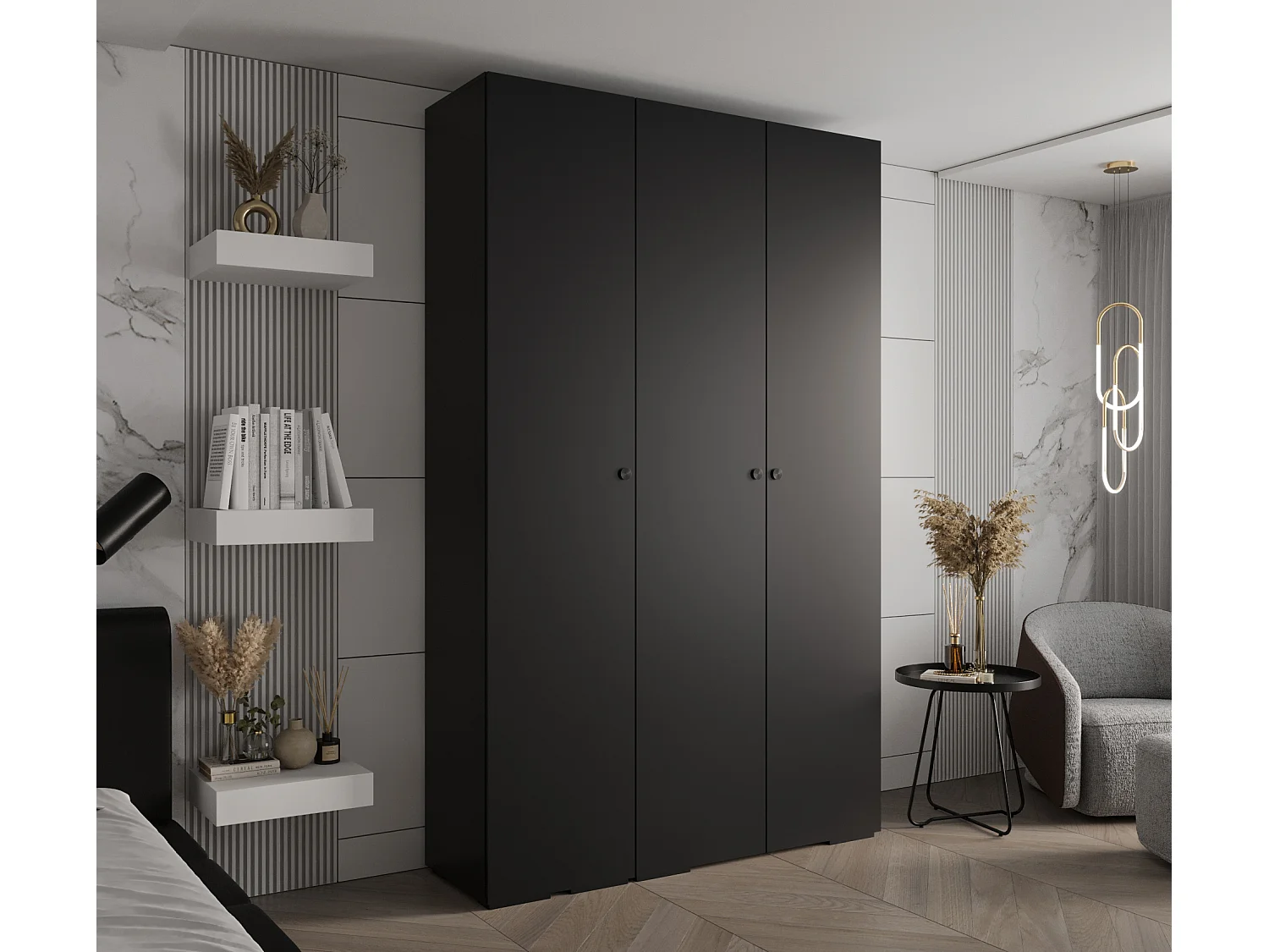 SCHWEBETÜRENSCHRANK INOVA 2 236,7/150/47 (Schwarz/Schwarz)