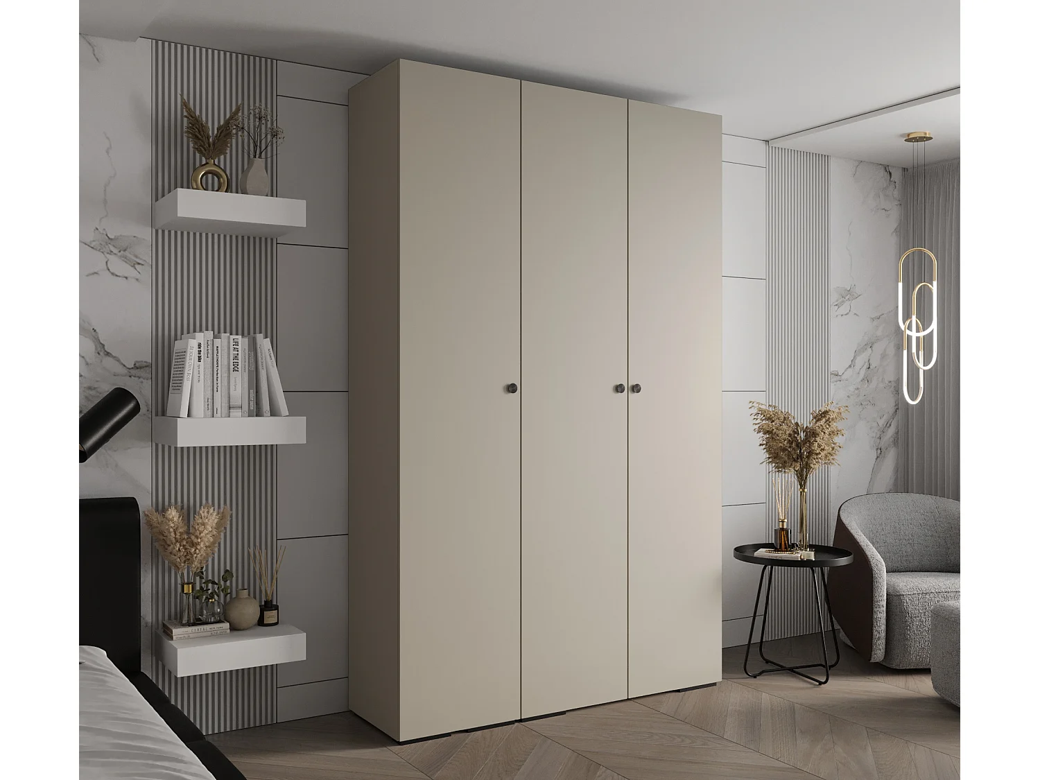 SCHWEBETÜRENSCHRANK INOVA 2 236,7/150/47 (Grau/Schwarz)