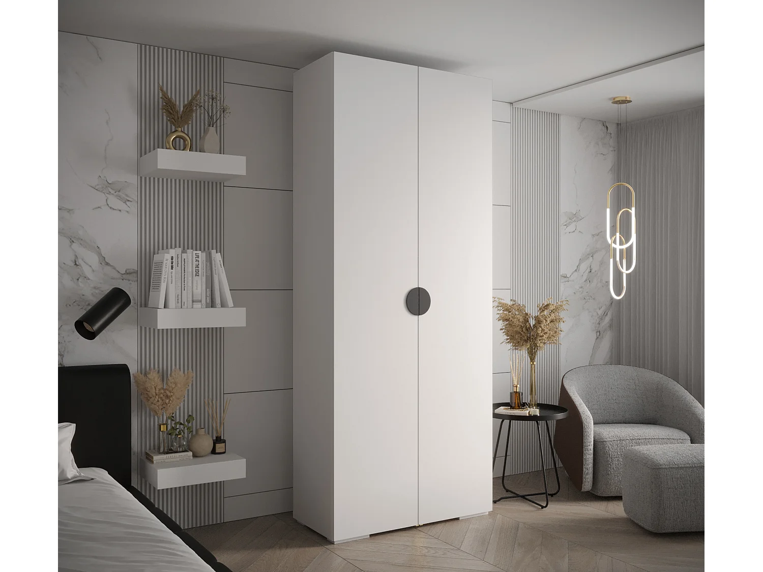 SCHWEBETÜRENSCHRANK INOVA 4 236,7/100/47 (Weiß/Schwarz)