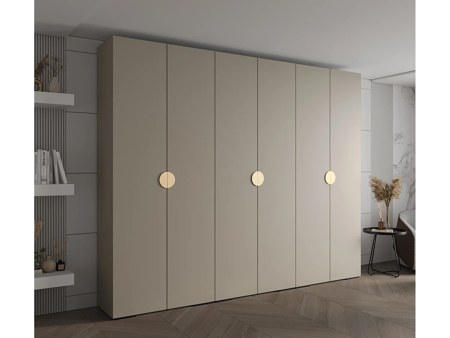 Armadio Inova 4 a ante battenti 236,7/300/47 6 porte (Grigio/D'oro)
