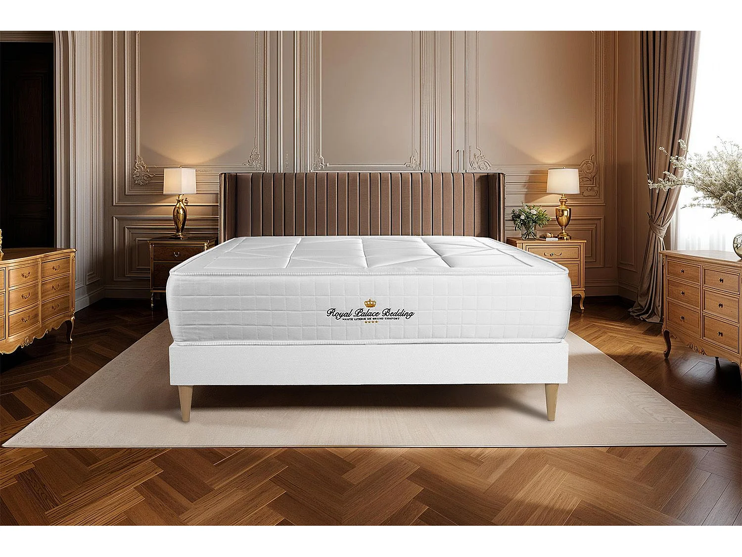 Matratze Windsor 130x200 cm, Memory-Schaum und Taschenfeder, Härtegrad 2, Höhe : 26 cm, 5 Komfortzonen