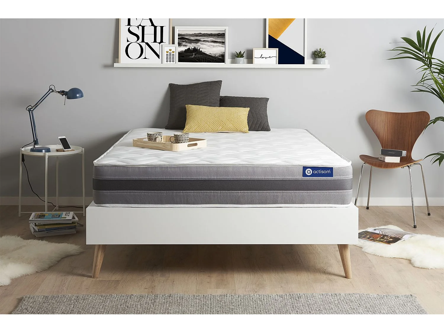 Colchón Actimemo relax 135x200cm, Grosor: 24cm, Espuma viscoelástica, Moderadamente firme, 5 zonas de confort