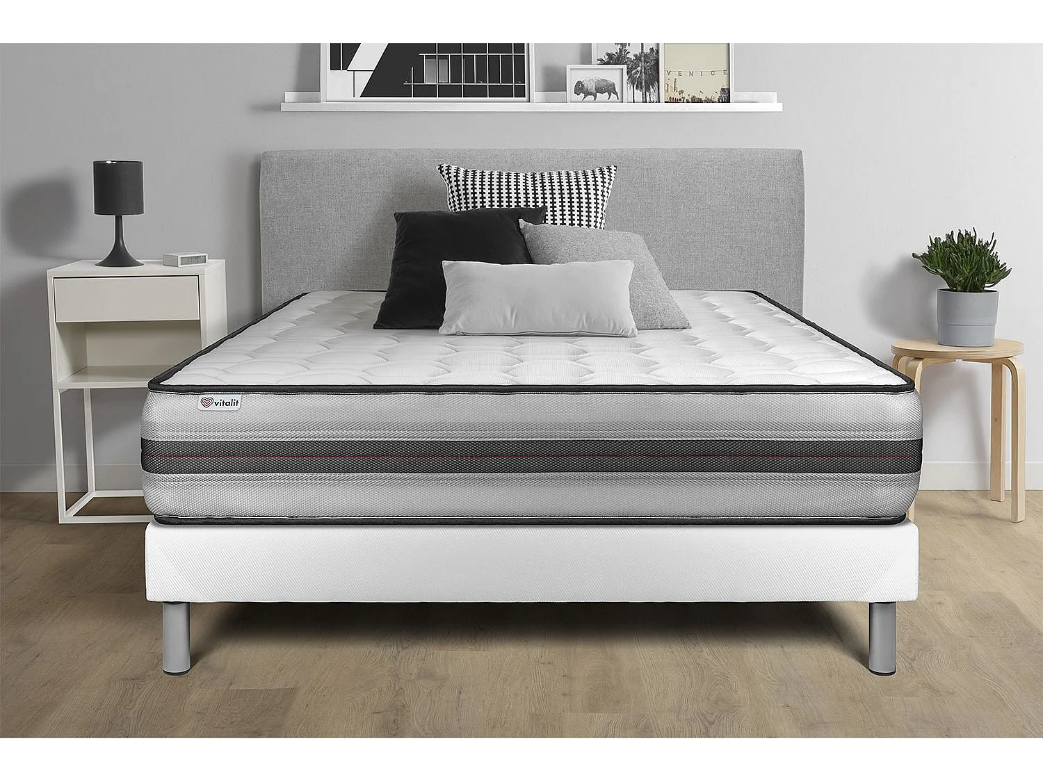 Matelas 150x190 cm Ressorts ensachés et Mémoire de forme - Vitalpower Recover