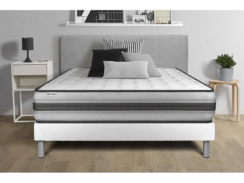 Matelas 150x200 cm Ressorts ensachés et Mémoire de forme - Vitalpower Recover