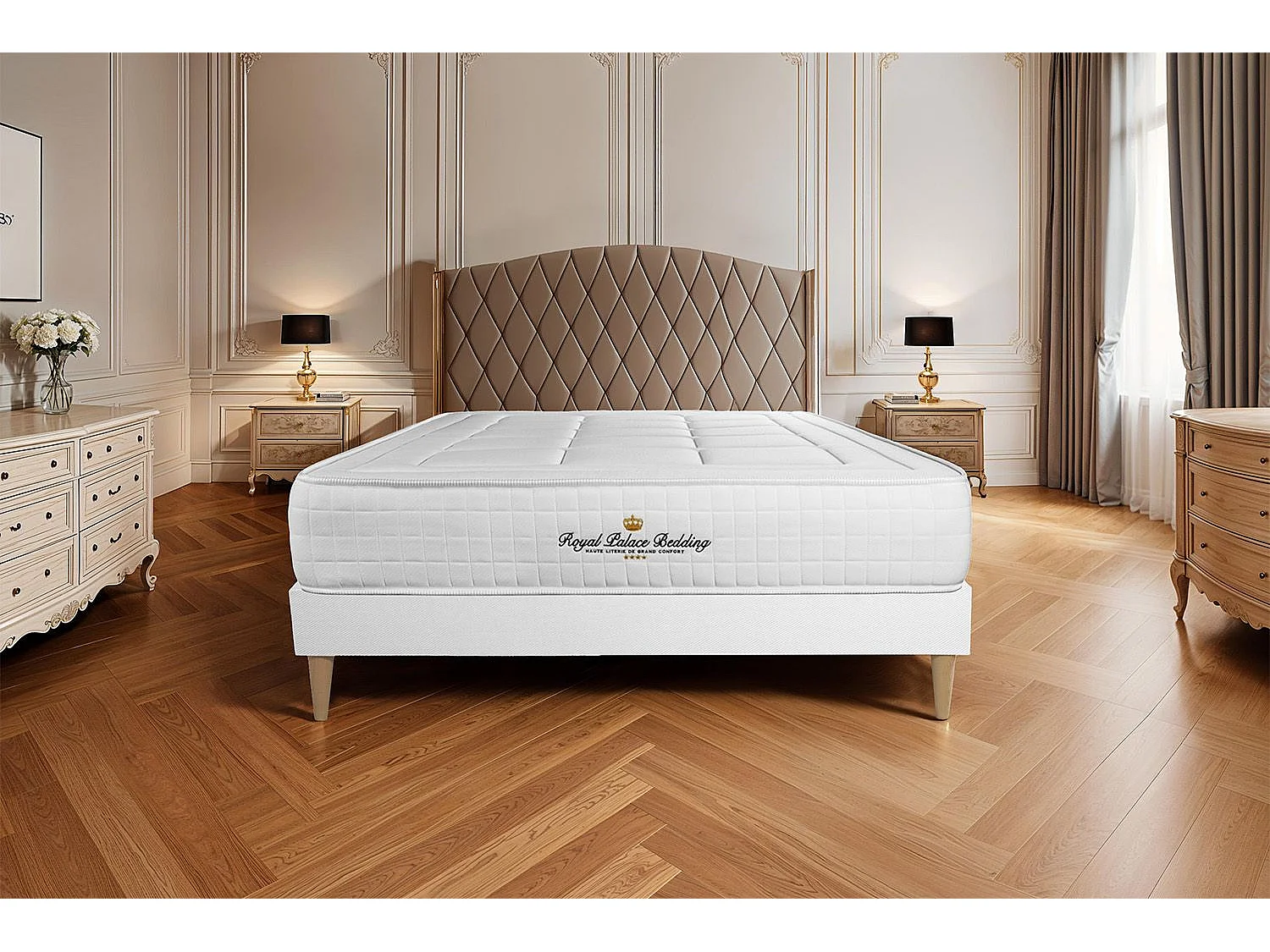 Balmoral matras 130 x 220 cm , Matrasdikte : 24 cm , Traagschuim , Stevig, 3 comfortzones