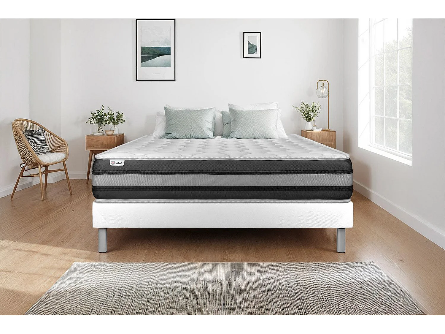 Matras 130x200 cm pocketveren en traagschuim - Vitalspring Zen