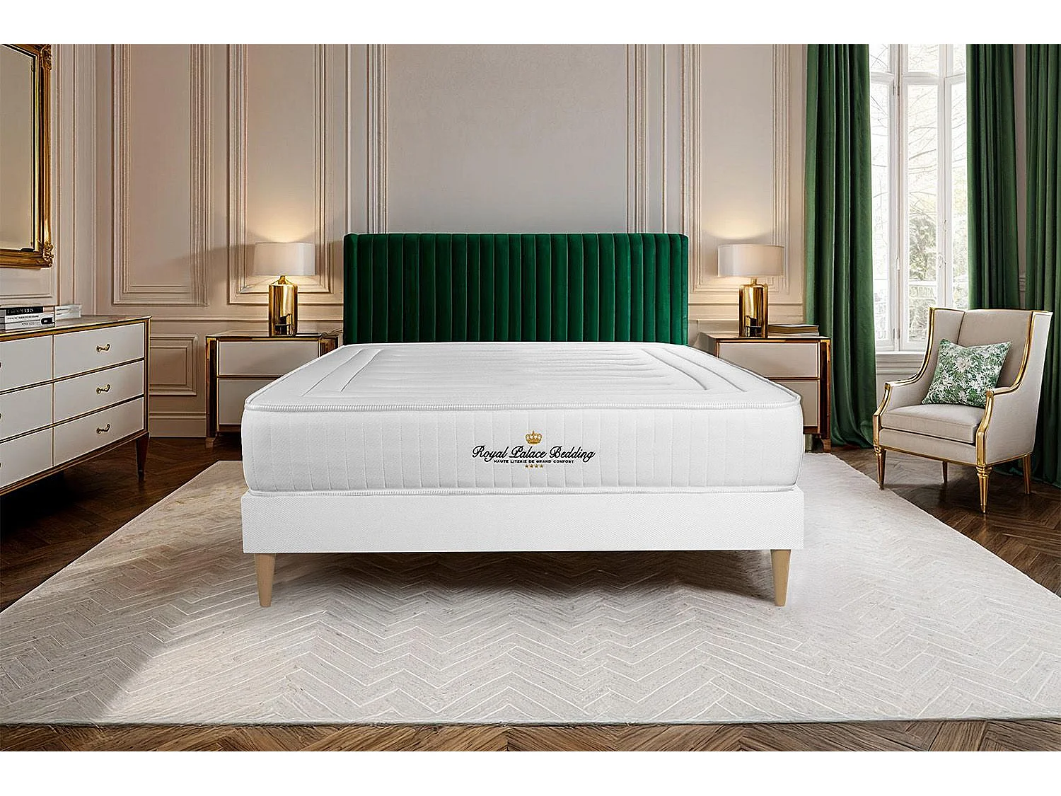 LANCASTER matras 130x220cm , Matrasdikte : 22 cm, Pocketveren en traagschuim , Stevig, 3 comfortzones