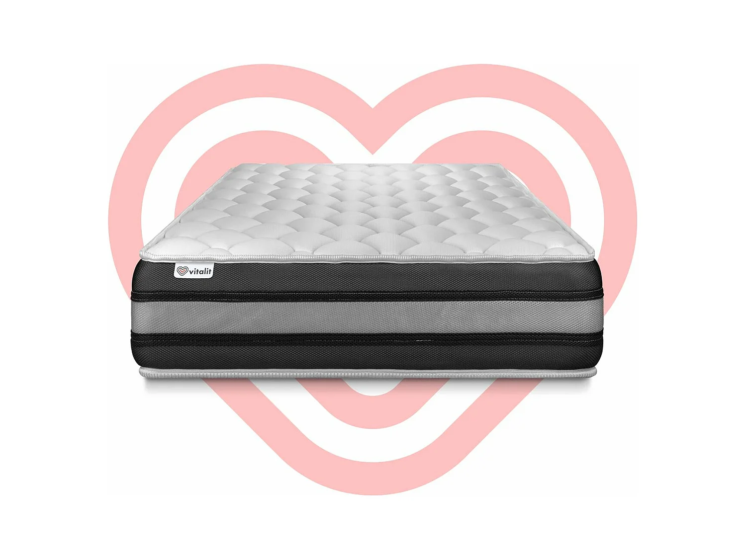 Matras 100x210 cm pocketveren en traagschuim - Vitalspring Zen