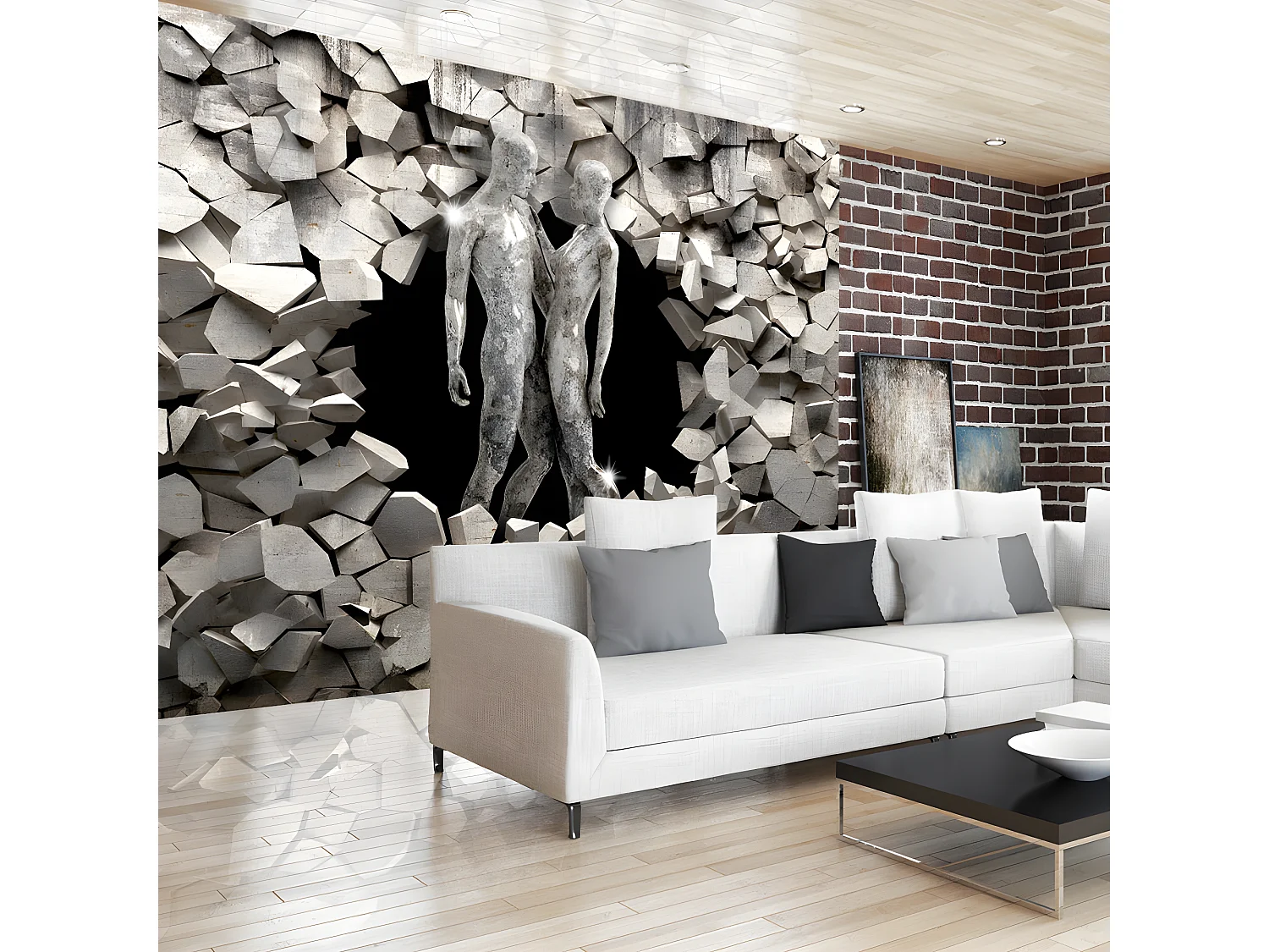 Papier peint intissé Personnes Love Made of Stone 100x70 cm